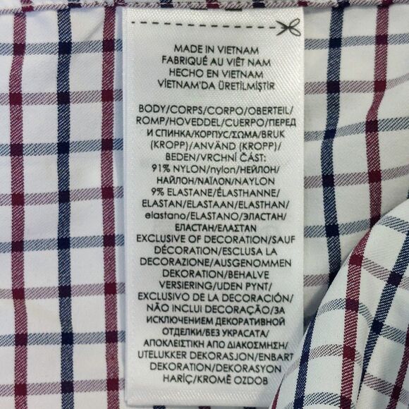 Ralph Lauren Performance Shirt Men's 3XLT Windowpane Blue Maroon Nylon - Picture 7 of 11